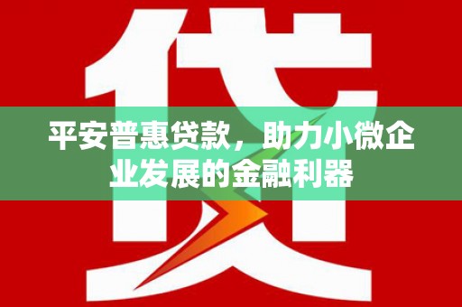 焦作平安普惠贷款，助力小微企业发展的金融利器