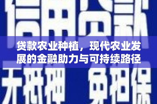 焦作贷款农业种植，现代农业发展的金融助力与可持续路径