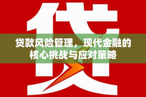 焦作贷款风险管理，现代金融的核心挑战与应对策略