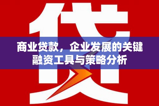 焦作商业贷款，企业发展的关键融资工具与策略分析