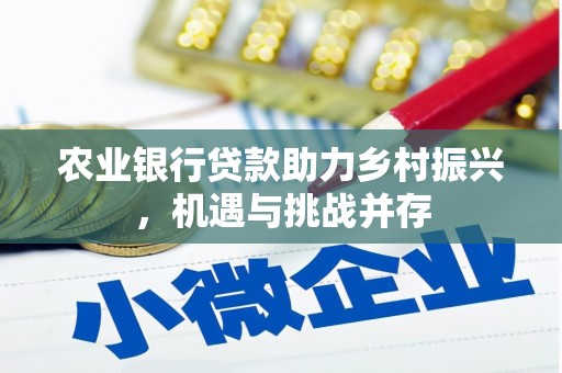 焦作农业银行贷款助力乡村振兴，机遇与挑战并存